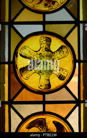 Abstract or Geometric Patterns of Stained Glass Window in the Church of Saint Trophime Arles Provence France Stock Photo