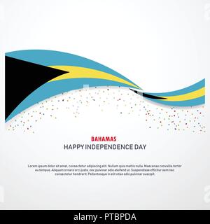 Bahamas Happy independence day Background Stock Vector