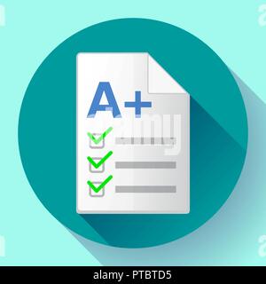 Icon of successful test result a plus Stock Vector