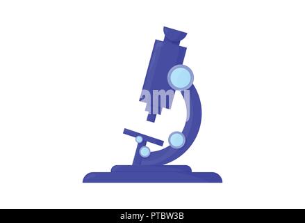 Vector cartoon microscope lab icon in comic style. Microscope sign ...