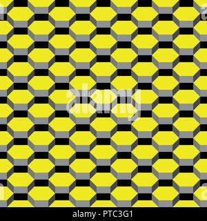 Hexagonal cell seamless pattern, comb texture. Vector illustration Stock Vector
