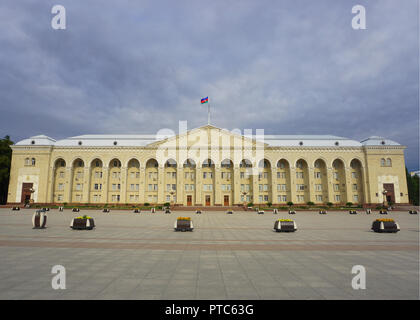 Ganja City Hall on a Rainy and Windy Day at Afternoon Stock Photo