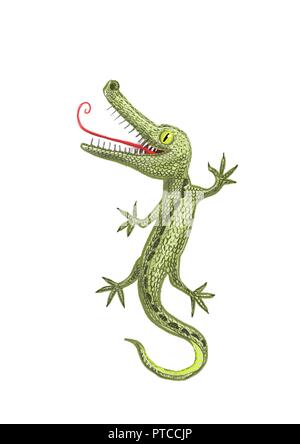 Cartoon angry crocodile mascot Stock Vector Art & Illustration, Vector ...