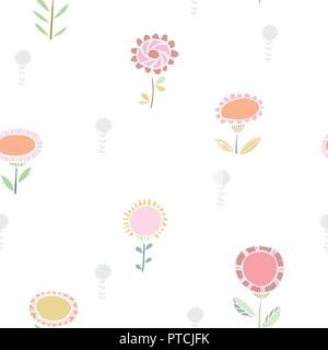 Vector tiny pastel floral seamless pattern background. ideal for fabrics, textiles, scrapbooking, wallapers and crafts. Stock Vector