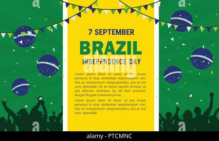 The Brazil Independence Day banner vector illustration for celebrating national day Stock Vector