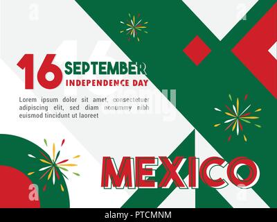 The Independence Day of Mexico poster & banner design vector illustration Stock Vector