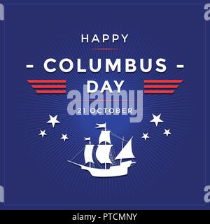 USA Columbus Day celebration banner vector design Stock Vector
