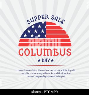 USA Columbus Day celebration banner vector design Stock Vector