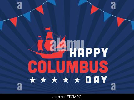 USA Columbus Day celebration banner vector design Stock Vector