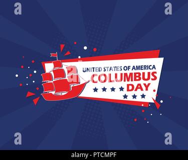 USA Columbus Day celebration banner vector design Stock Vector