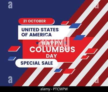 USA Columbus Day celebration banner vector design Stock Vector