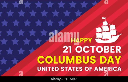 USA Columbus Day celebration banner vector design Stock Vector