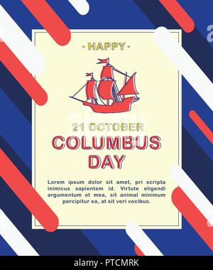 USA Columbus Day celebration banner vector design Stock Vector