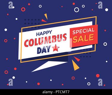 USA Columbus Day celebration banner vector design Stock Vector