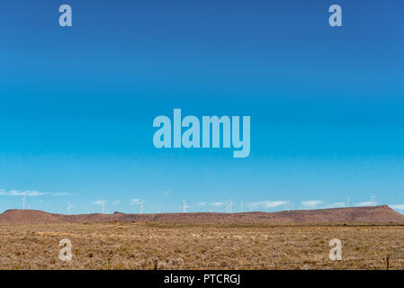 Wind turbines near Phillipstown in the Northern Cape Province Stock Photo