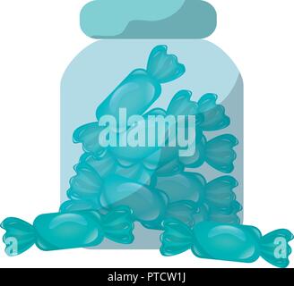 glass jar with sweet candies Stock Vector