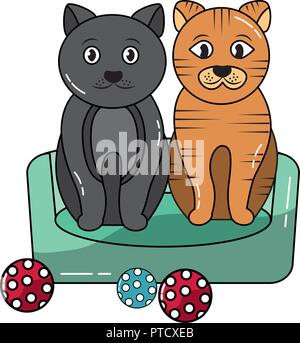 Two Cats in Love Hug Doodle Icon. Cute Pets Vector Art Stock Vector -  Illustration of friends, artwork: 241281449