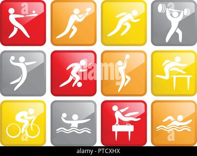 A vector illustration of Sport Competition Icons Stock Vector