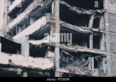 Yugoslav Ministry of Defence building (bombed by NATO in 1999), Nemanjina Street, Belgrade, Serbia, Balkans, September 2018 Stock Photo