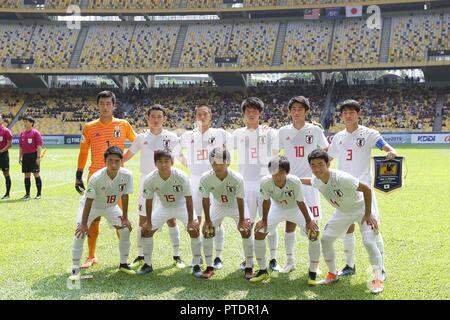 Kuala Lumpur, Malaysia. 27th Sep, 2018. U16U-16 Japan team group line-up  (JPN) Football/Soccer : Japan players (Top row - L to R) Taiki Yamada,  Asahi Yokokawa, Shoji Toyama, Kaito Suzuki, Jun Nishikawa,