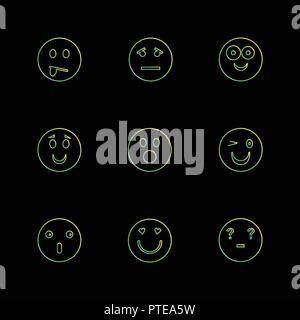 Emoji , emoticons , eomtions , smileys , sad , happy, cry , laugh , love , angry,  annoying,  confused , nervous , heart broken , romantic, icon, vect Stock Vector