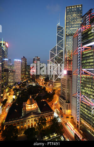 A view of Old the Supreme Court Building and modern buildings around it. Stock Photo