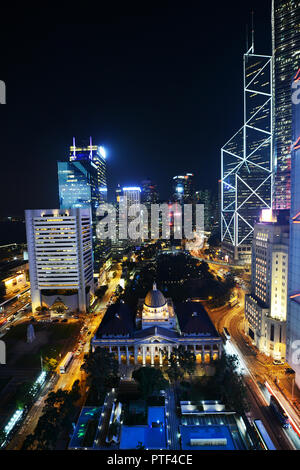 A view of Old the Supreme Court Building and modern buildings around it. Stock Photo