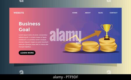 Business goal concept. Ready to use vector illustration. Suitable for background, wallpaper, landing page, web, banner, card and other creative work. Stock Vector