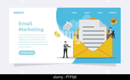 Email marketing concept. Ready to use vector illustration. Suitable for background, wallpaper, landing page, web, banner, card and other creative work Stock Vector