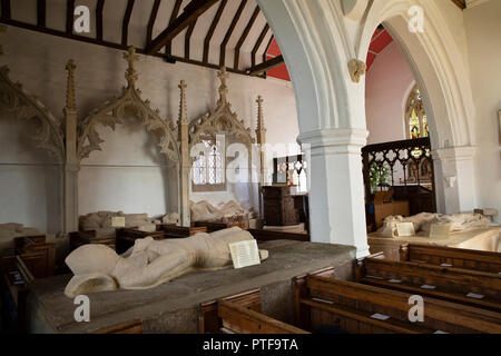 England, Berkshire, Aldworth, St Mary’s church, the Aldworth Giants, 14th century de la Beche family effigies Stock Photo