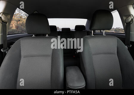 Car interior, part of front seats, close Stock Photo