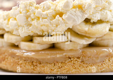 Close up of the layers in a banoffee pie Stock Photo