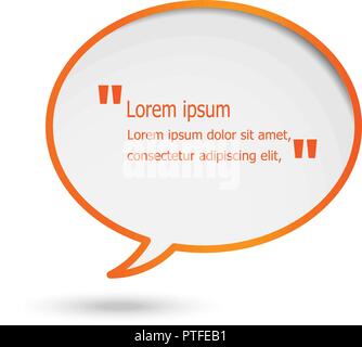 Orange speech bubbles isolated on white background, stock vector Stock Vector