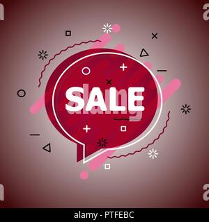 Flat red speech bubble shaped banners, stock vector Stock Vector