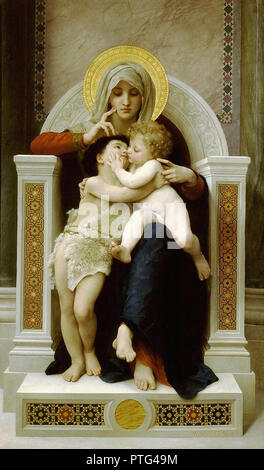 Bouguereau  William - La Vierge  L'enfant Jesus Et Saint Jean Baptiste 1 Stock Photo