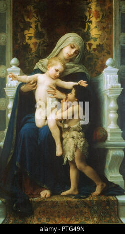 Bouguereau  William - La Vierge  L'enfant Jesus Et Saint Jean Baptiste 2 Stock Photo