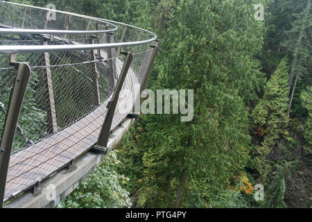 Capilano Cliffwalk Suspension bridge in North Vancouver, Canada Stock Photo