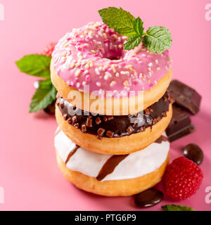 Stack of colorful donuts Stock Photo
