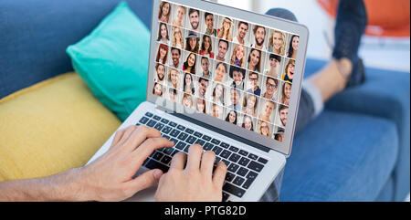Composite image of people collage portrait very wide Stock Photo