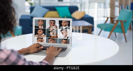 Composite image of people collage portrait 3x3 Stock Photo