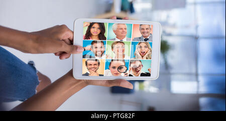 Composite image of people collage portrait 3x3 Stock Photo