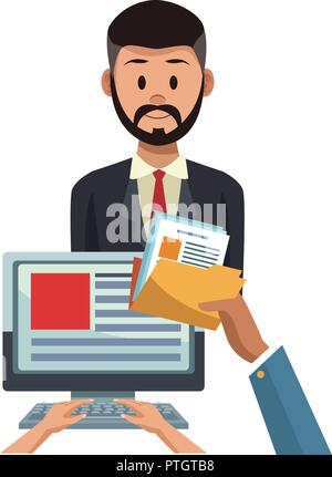 Businessman and technology Stock Vector