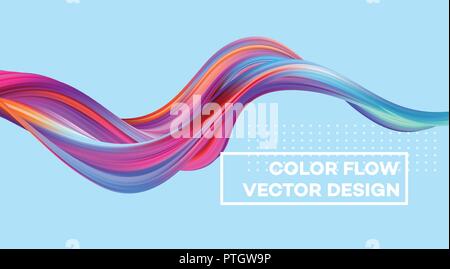 Modern colorful flow poster. Wave Liquid shape in color background. Art design for your design project. Vector illustration Stock Vector