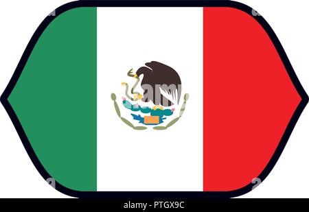 Mexico flag emblem Stock Vector