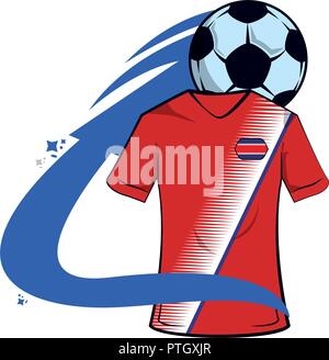 Costa Rica Soccer Jersey Kit Team Stock Vector (Royalty Free