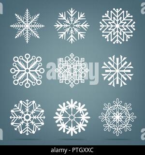 frosty snow set Stock Vector