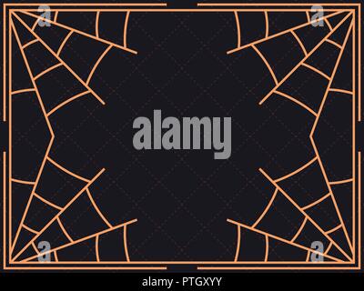 Halloween frame with cobwebs. Holiday background. Vector illustration Stock Vector