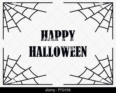 Halloween frame with cobwebs. Holiday background. Vector illustration Stock Vector