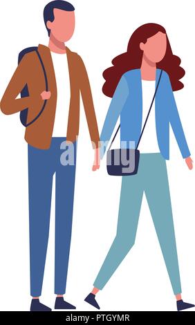 Couple sharing time cartoon Stock Vector