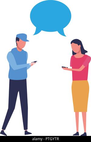 Couple chatting cartoon Stock Vector